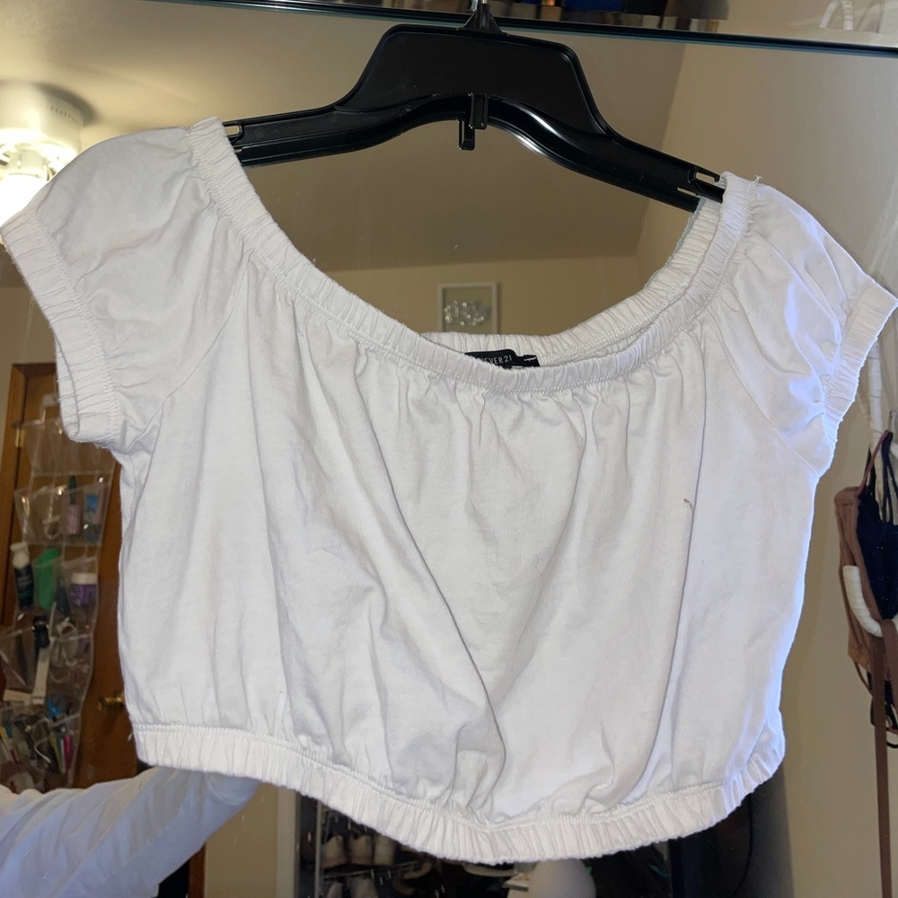 White off shoulder top forever 21